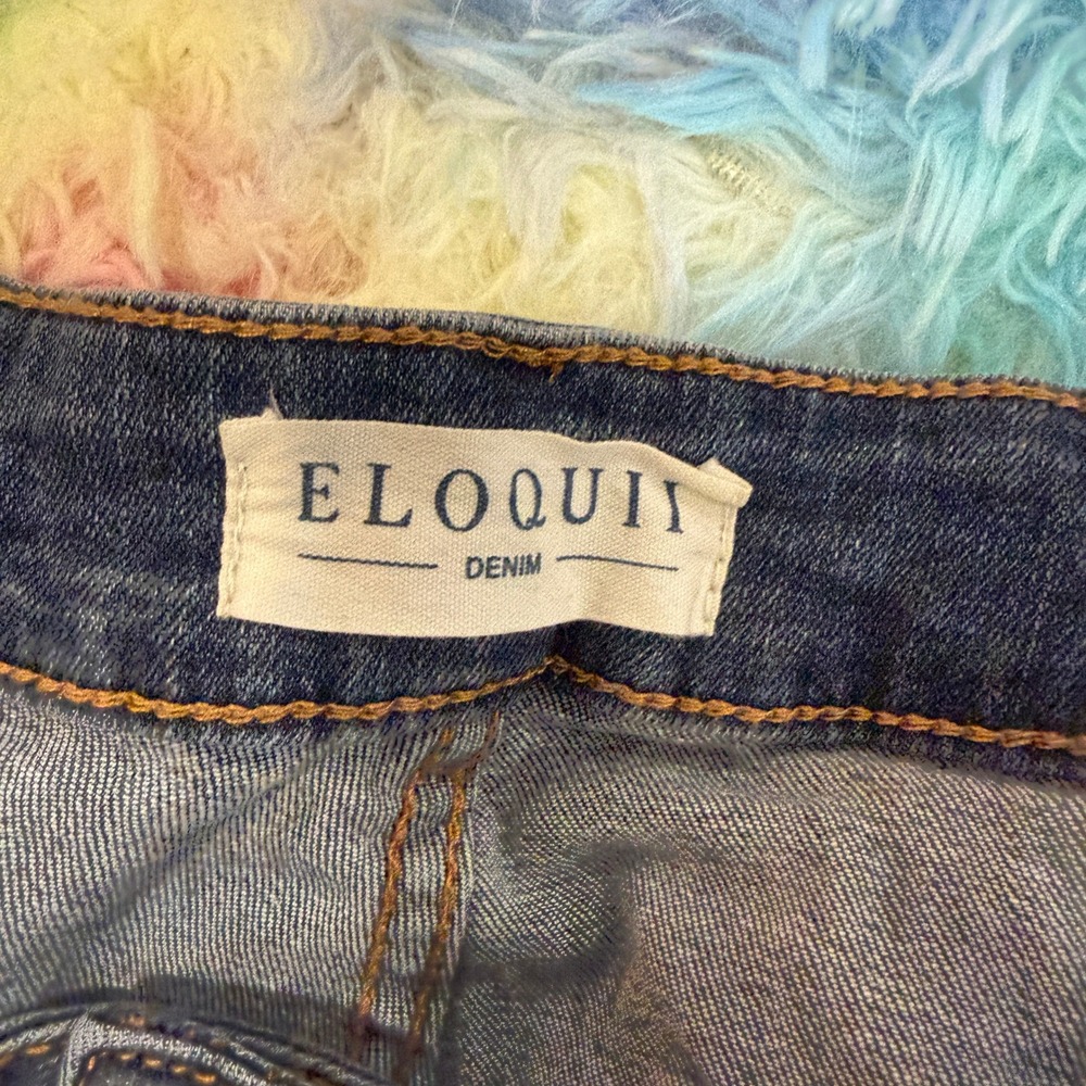 Eloquii Distressed Jeans Women 20 Blue Ripped Raw Hem Denim - Picture 6 of 11